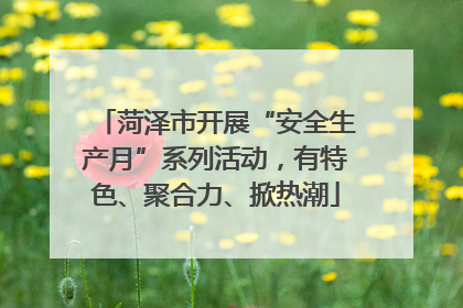 菏泽市开展“安全生产月”系列活动，有特色、聚合力、掀热潮