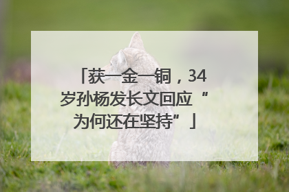获一金一铜，34岁孙杨发长文回应“为何还在坚持”