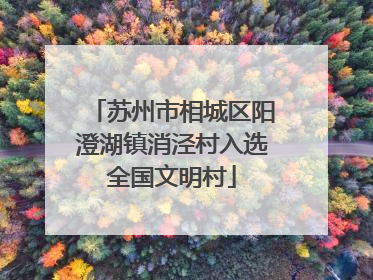苏州市相城区阳澄湖镇消泾村入选全国文明村