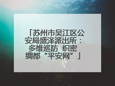 苏州市吴江区公安局盛泽派出所：多维巡防  织密绸都“平安网”