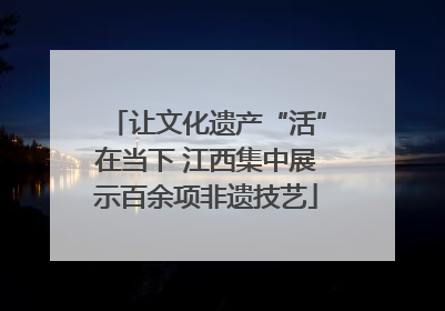 让文化遗产“活”在当下 江西集中展示百余项非遗技艺
