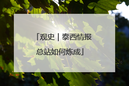 观史｜泰西情报总站如何炼成