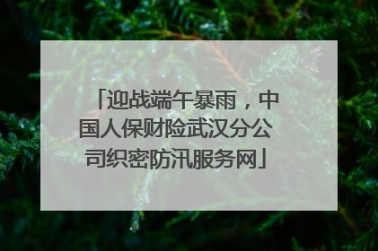 迎战端午暴雨，中国人保财险武汉分公司织密防汛服务网