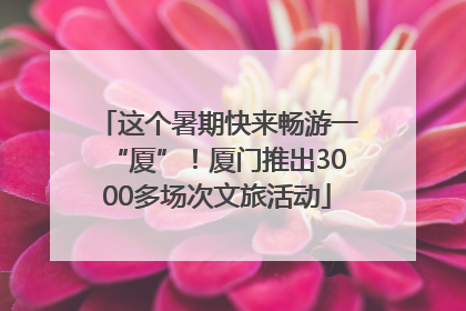 这个暑期快来畅游一“厦”！厦门推出3000多场次文旅活动