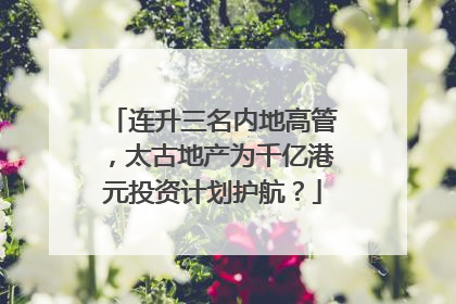 连升三名内地高管，太古地产为千亿港元投资计划护航？