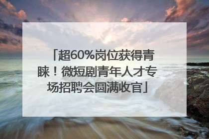 超60%岗位获得青睐！微短剧青年人才专场招聘会圆满收官