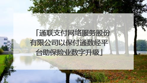通联支付网络服务股份有限公司以保付通数经平台助保险业数字升级