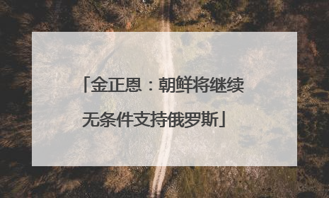 金正恩：朝鲜将继续无条件支持俄罗斯