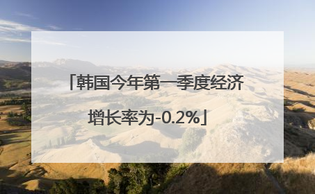 韩国今年第一季度经济增长率为-0.2%