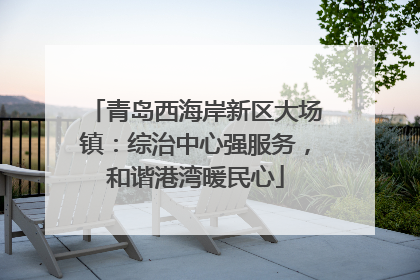 青岛西海岸新区大场镇：综治中心强服务，和谐港湾暖民心