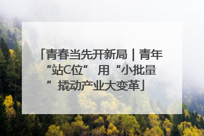 青春当先开新局｜青年“站C位” 用“小批量”撬动产业大变革