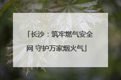 长沙：筑牢燃气安全网 守护万家烟火气