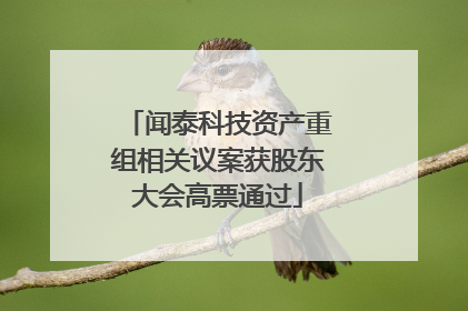 闻泰科技资产重组相关议案获股东大会高票通过