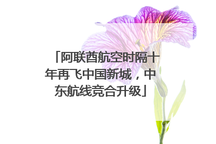 阿联酋航空时隔十年再飞中国新城，中东航线竞合升级