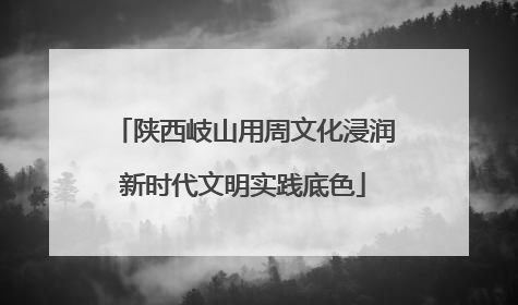 陕西岐山用周文化浸润新时代文明实践底色