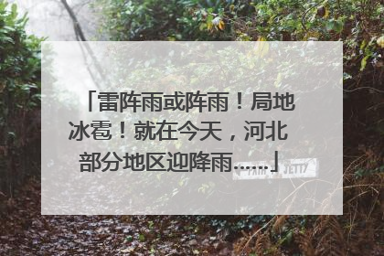 雷阵雨或阵雨！局地冰雹！就在今天，河北部分地区迎降雨……