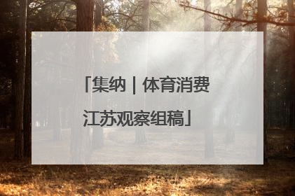 集纳｜体育消费江苏观察组稿