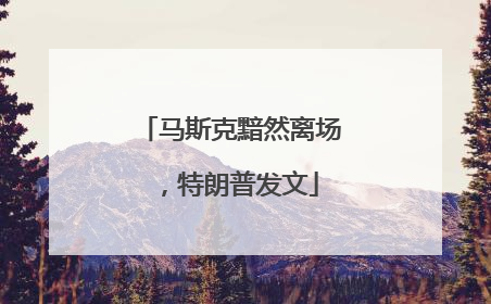 马斯克黯然离场，特朗普发文