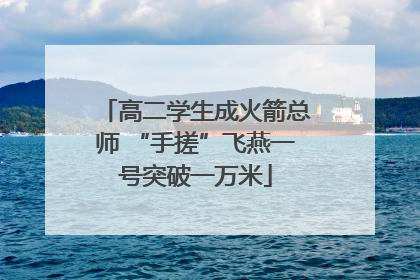 高二学生成火箭总师 “手搓”飞燕一号突破一万米