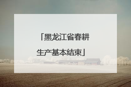 黑龙江省春耕生产基本结束