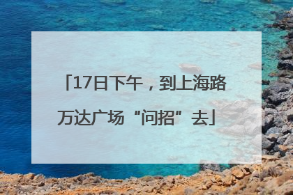 17日下午，到上海路万达广场“问招”去