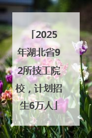2025年湖北省92所技工院校，计划招生6万人