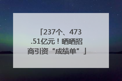 237个、473.51亿元！晒晒招商引资“成绩单”