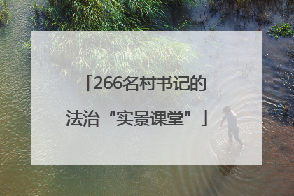 266名村书记的法治“实景课堂”