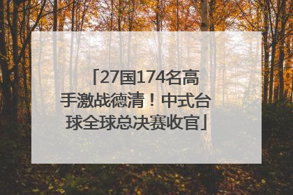 27国174名高手激战德清！中式台球全球总决赛收官