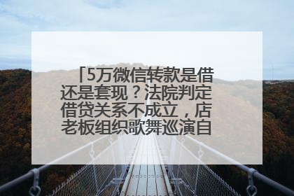 5万微信转款是借还是套现？法院判定借贷关系不成立，店老板组织歌舞巡演自我“恢复名誉”